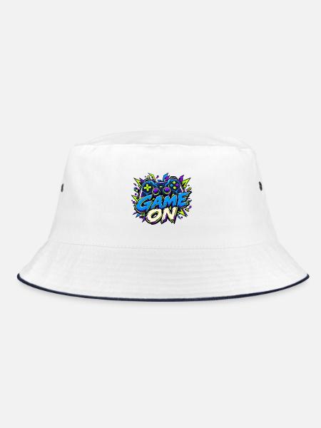 Spiel auf Graffiti Neon - Bucket Hat - Weiß/Navy