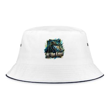 Am Rand der Kante Spinnenkunst - Bucket Hat - Weiß/Navy - Vorne