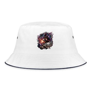 Der Schweißer Neon-Kunst - Bucket Hat - Weiß/Navy - Vorne