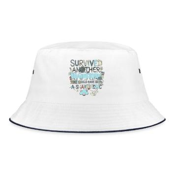 Überlebter Brainstorm  hätte geteilt werden können - Bucket Hat - Weiß/Navy - Vorne