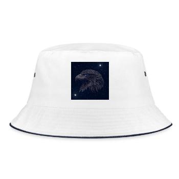 Nachtadler im Sternenhimmel - Bucket Hat - Weiß/Navy - Vorne