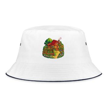 Häuschen im Gartenparadies - Bucket Hat - Weiß/Navy - Vorne