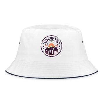 Level up your reality - Bucket Hat - Weiß/Navy - Vorne
