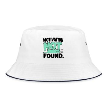 Chat-Humor – Motivation nicht gefunden - Bucket Hat - Weiß/Navy - Vorne