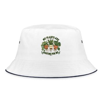 Pflanzen drücken Daumen - Bucket Hat - Weiß/Navy - Vorne