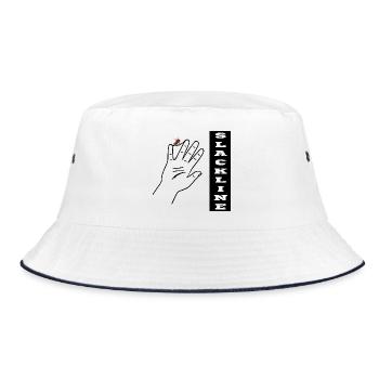 Slackline Ameise - Bucket Hat - Weiß/Navy - Vorne