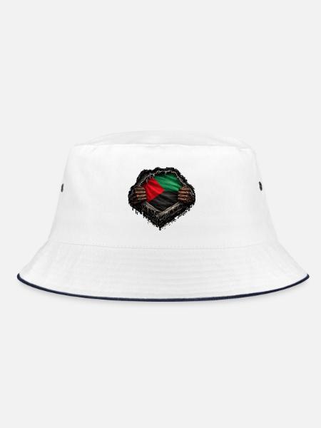 Flagge von Martinique Hyperrealistische Streetwear - Bucket Hat - Weiß/Navy