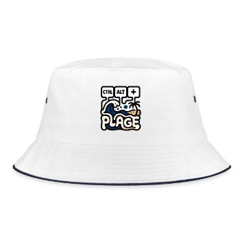 Humor Büro STRG ALT BEACH - Bucket Hat - Weiß/Navy - Vorne