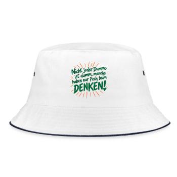 Nicht jeder Dumme is dumm - haben Pech beim Denken - Bucket Hat - Weiß/Navy - Vorne