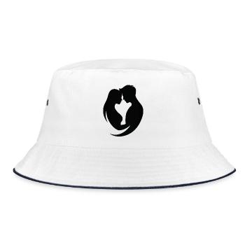 Paar-Silhouetten-Umarmung - Bucket Hat - Weiß/Navy - Vorne