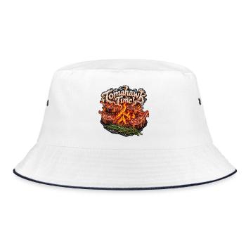 Tomahawk Time Feuergrill - Bucket Hat - Weiß/Navy - Vorne
