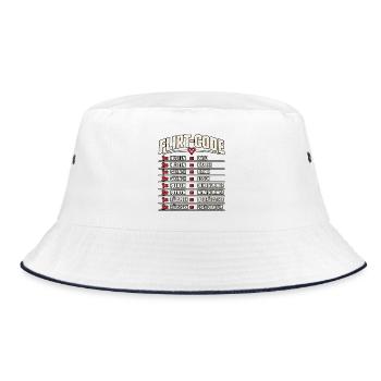 Flirt-Code – Lustiges Dating Design - Bucket Hat - Weiß/Navy - Vorne