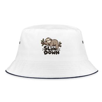 Verlangsame Trägheit - Bucket Hat - Weiß/Navy - Vorne