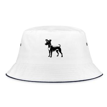 Süßer Jack Russell - Bucket Hat - Weiß/Navy - Vorne