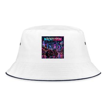 Nachtstrom Neonbike City - Bucket Hat - Weiß/Navy - Vorne