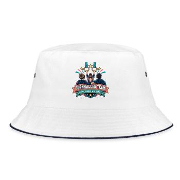 Turnhallen Team – Gemeinsam am Gerät - Bucket Hat - Weiß/Navy - Vorne