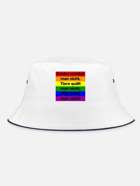 AFD WÄHLT MAN NICHT, KINDER UND TIERE, NO NZS - Bucket Hat - Weiß/Navy