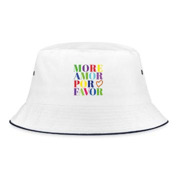 More Amor por Favor - Bucket Hat - Weiß/Navy - Vorne