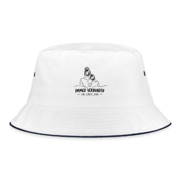 Immer verbunden - Bucket Hat - Weiß/Navy - Vorne