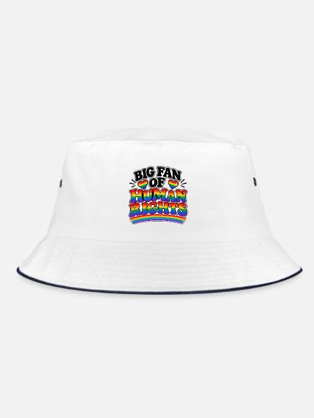 Big Fan of Human Rights – Pride Statement - Bucket Hat - Weiß/Navy