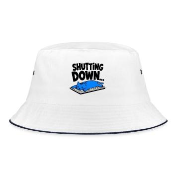 Geek ist ausverkauft – WIRD GESCHLOSSEN - Bucket Hat - Weiß/Navy - Vorne