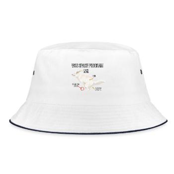 Space Dog Programm - Bucket Hat - Weiß/Navy - Vorne