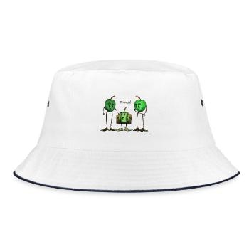 Apple bereit für den Schuljahresstart – ich bin bereit! - Bucket Hat - Weiß/Navy - Vorne