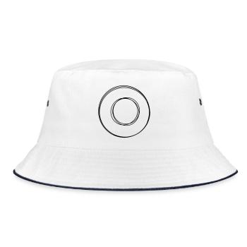 Gradzeichen handgezeichnet - Bucket Hat - Weiß/Navy - Vorne