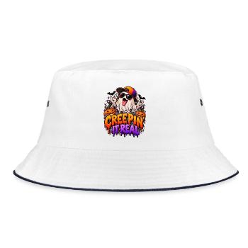 Creep It Real Halloween Ghost - Bucket Hat - Weiß/Navy - Vorne