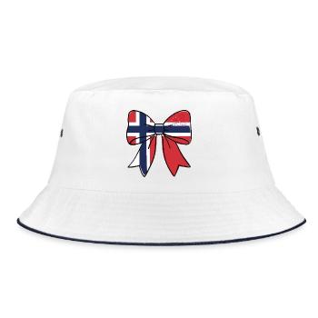 Norwegischer Bogen - Bucket Hat - Weiß/Navy - Vorne