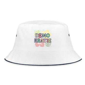 Demokratie Blume - Bucket Hat - Weiß/Navy - Vorne
