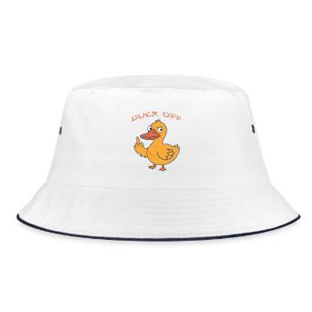 Duck Off Cartoon Duck - Bucket Hat - Weiß/Navy - Vorne