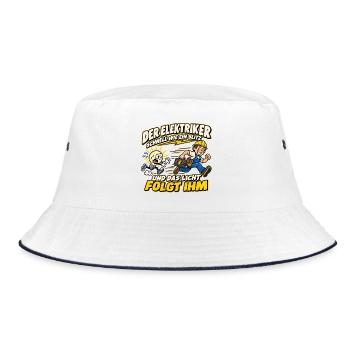 Elektriker – Schnell wie ein Blitz - Bucket Hat - Weiß/Navy - Vorne
