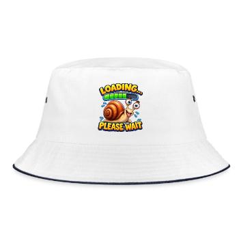 Lustige Ladeschnecke - Bucket Hat - Weiß/Navy - Vorne