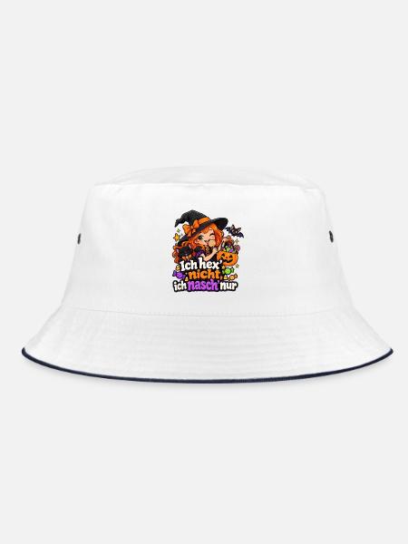 Ich hex’ nicht, ich nasch’ nur - Bucket Hat - Weiß/Navy