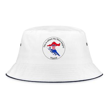Kroatien - This is where My Story beginns - Bucket Hat - Weiß/Navy - Vorne