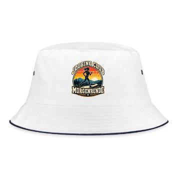 Jogging Club - Läuferinnen - Joggerinnen - Bucket Hat - Weiß/Navy - Vorne