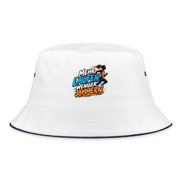 Joggen - Mehr Laufen - Joggerinnen - Bucket Hat - Weiß/Navy - Vorne
