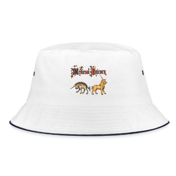 Mittelalterliche Einhörner - Bucket Hat - Weiß/Navy - Vorne