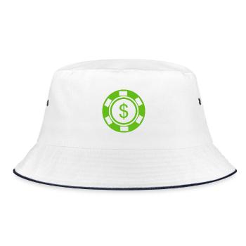 Fischspoker - Bucket Hat - Weiß/Navy - Vorne