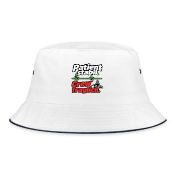 Patient stabil. Crew fraglich. - Bucket Hat - Weiß/Navy - Vorne