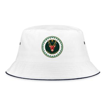 Oh Deer Rentier - Bucket Hat - Weiß/Navy - Vorne