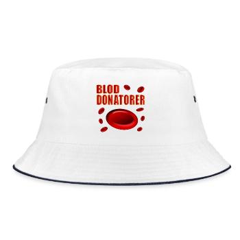 Blutspender Englisch - Bucket Hat - Weiß/Navy - Vorne
