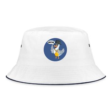 Moin Coole Hip Hop Möwe - Bucket Hat - Weiß/Navy - Vorne