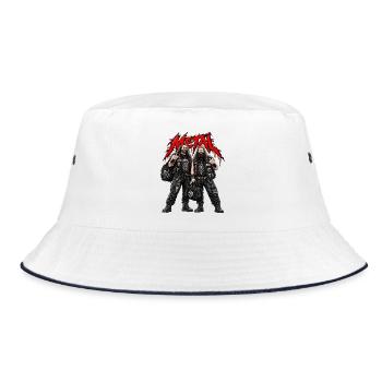 Zwillings-Metall-Ikonen - Bucket Hat - Weiß/Navy - Vorne