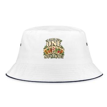 Ich bin wegen einer Saatgutpackung gekommen - Bucket Hat - Weiß/Navy - Vorne