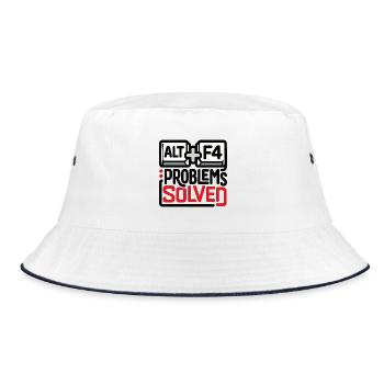 ALT+F4: Probleme gelöst – Geek & Tech Humor - Bucket Hat - Weiß/Navy - Vorne
