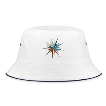 Sternenburst Farbenspiel - Bucket Hat - Weiß/Navy - Vorne