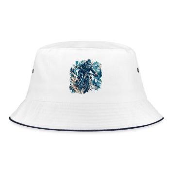Vollgas Mountainbike – Spüre das Adrenalin! - Bucket Hat - Weiß/Navy - Vorne