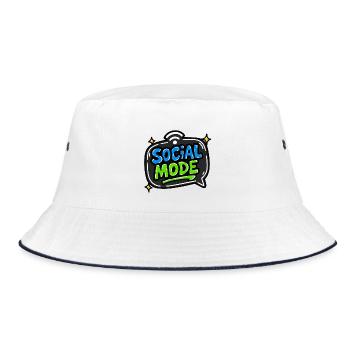 GEN Z ZITIERT TYPOGRAFIE-DESIGN – SOZIALER MODUS - Bucket Hat - Weiß/Navy - Vorne